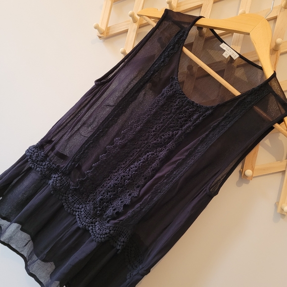 LIFE & STYLE (s12) Boho Black Top - Picture 2 of 7